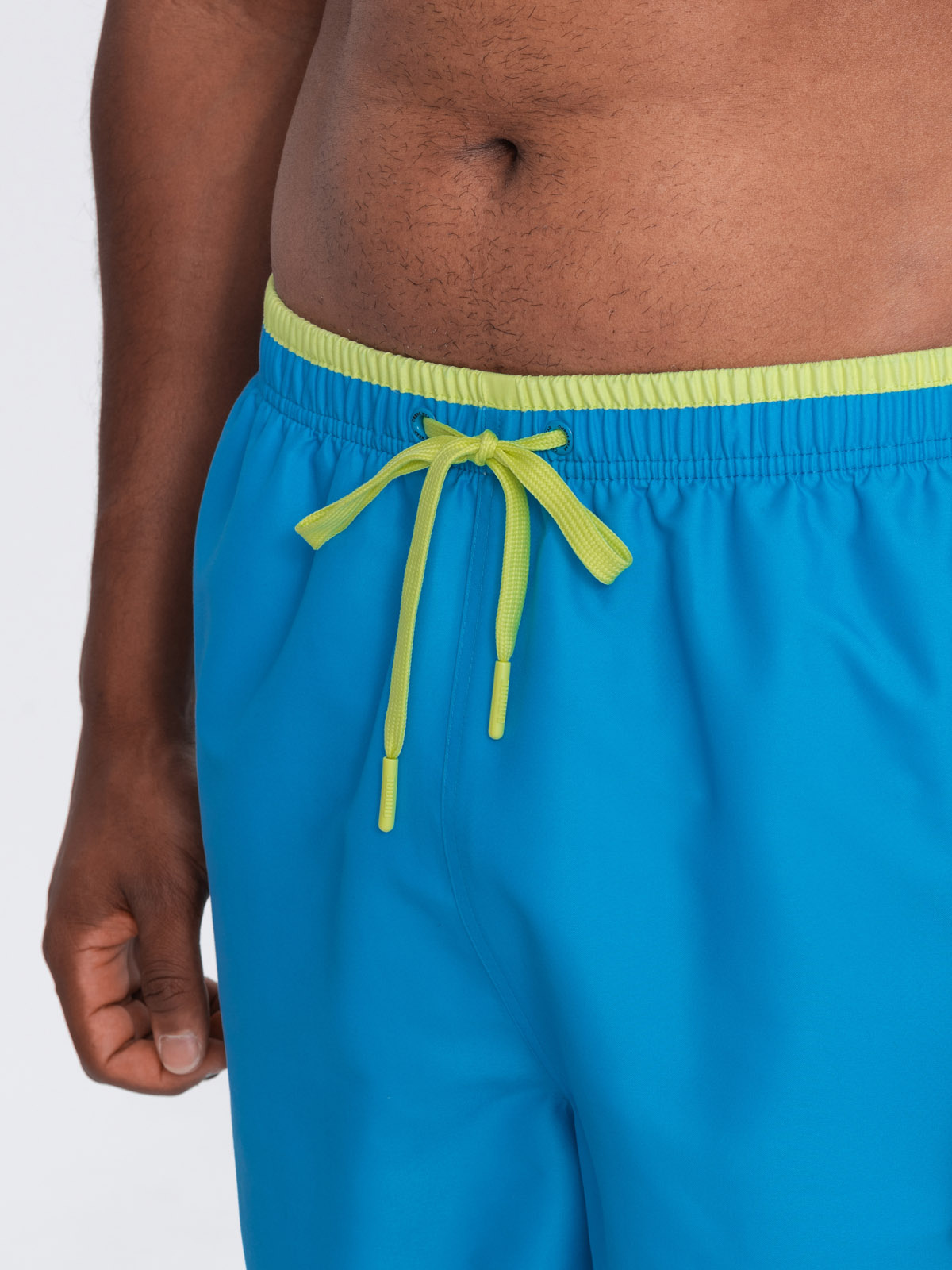 Ombre Men&#039;s swim shorts with two-tone welt - blue