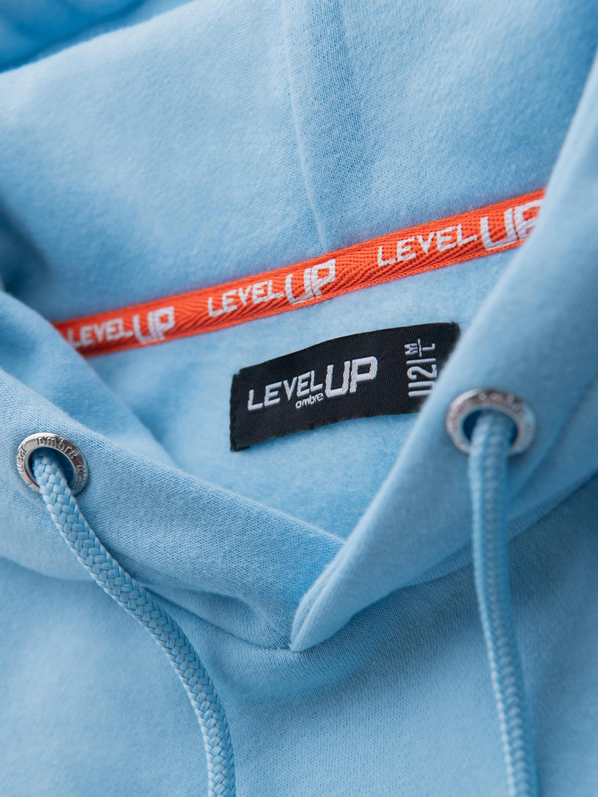 Ombre Unisex sweatshirt with hood and pockets - blue