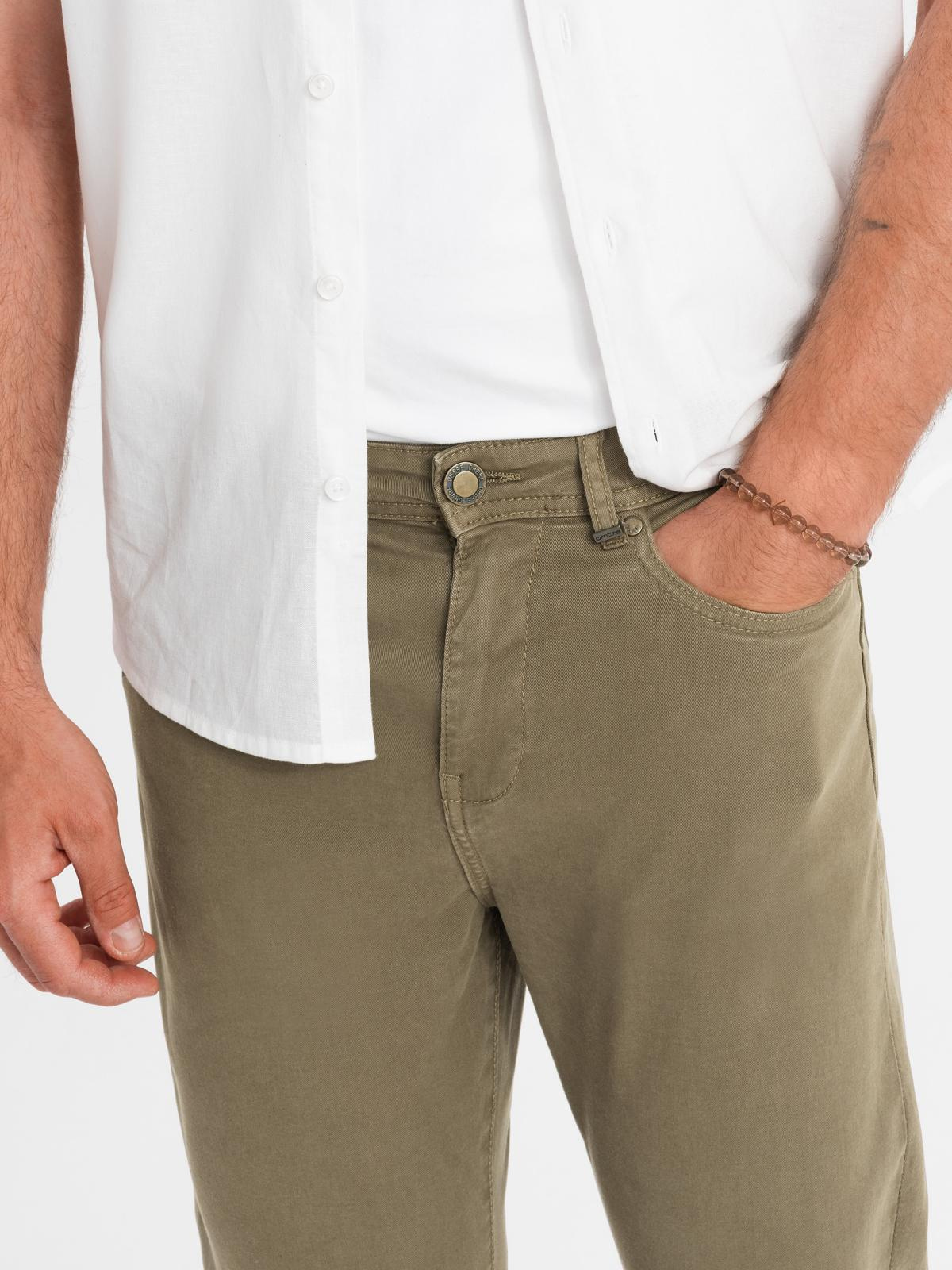 Ombre Men's tailored chino pants - olive