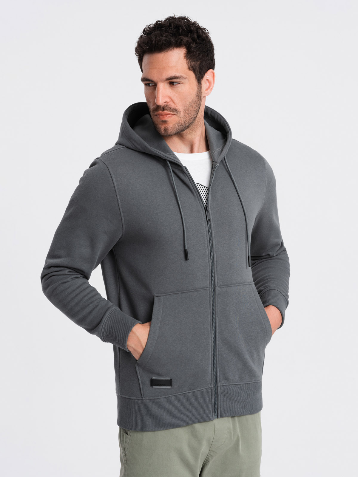 Ombre Unzipped Cotton Men's BASIC Sweatshirt - Graphite