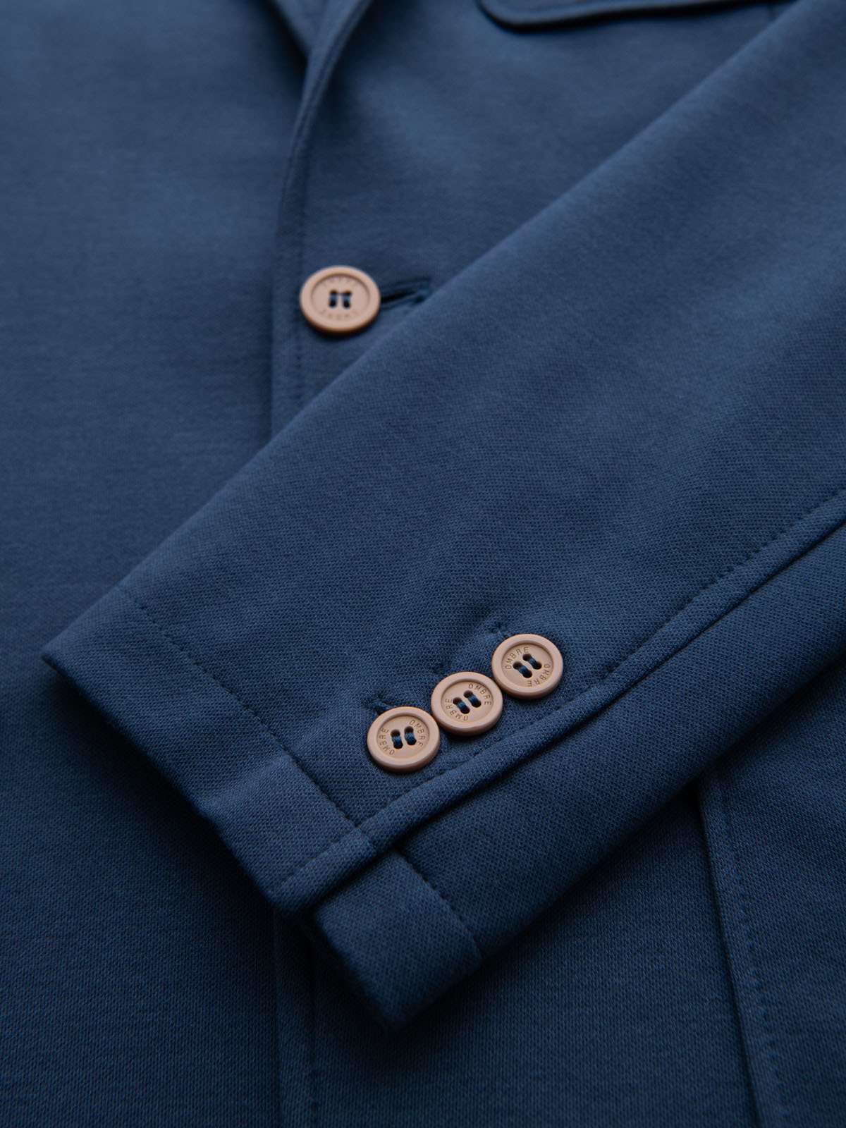 Ombre Men's SLIM knit jacket with subtle texture - dark blue