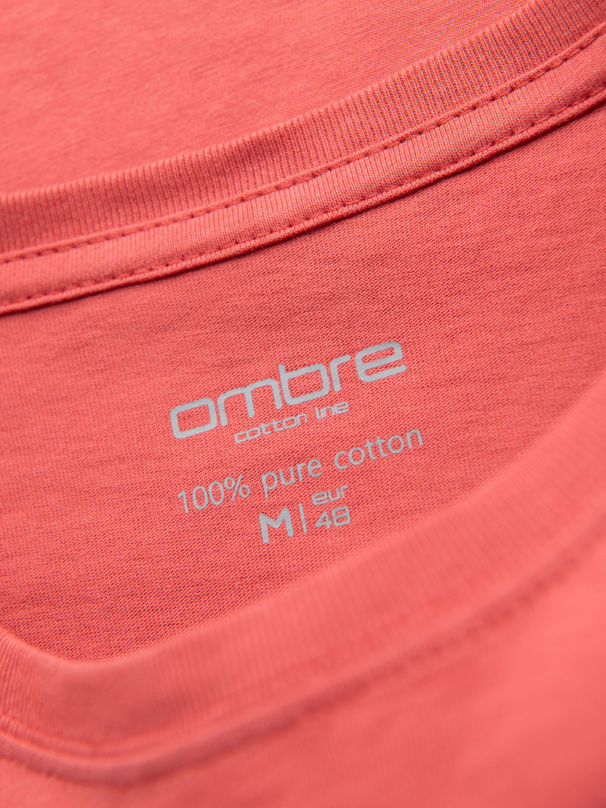 Ombre BASIC men's classic cotton T-shirt - coral