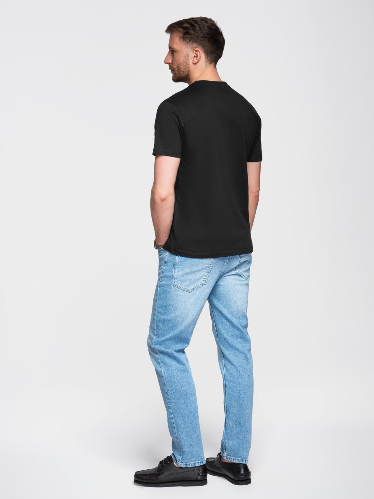 Ombre Men's cotton jersey T-shirt with large side lettering - black
