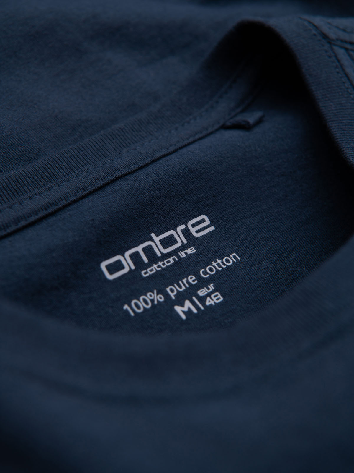 Ombre Classic BASIC men's cotton T-shirt - navy blue