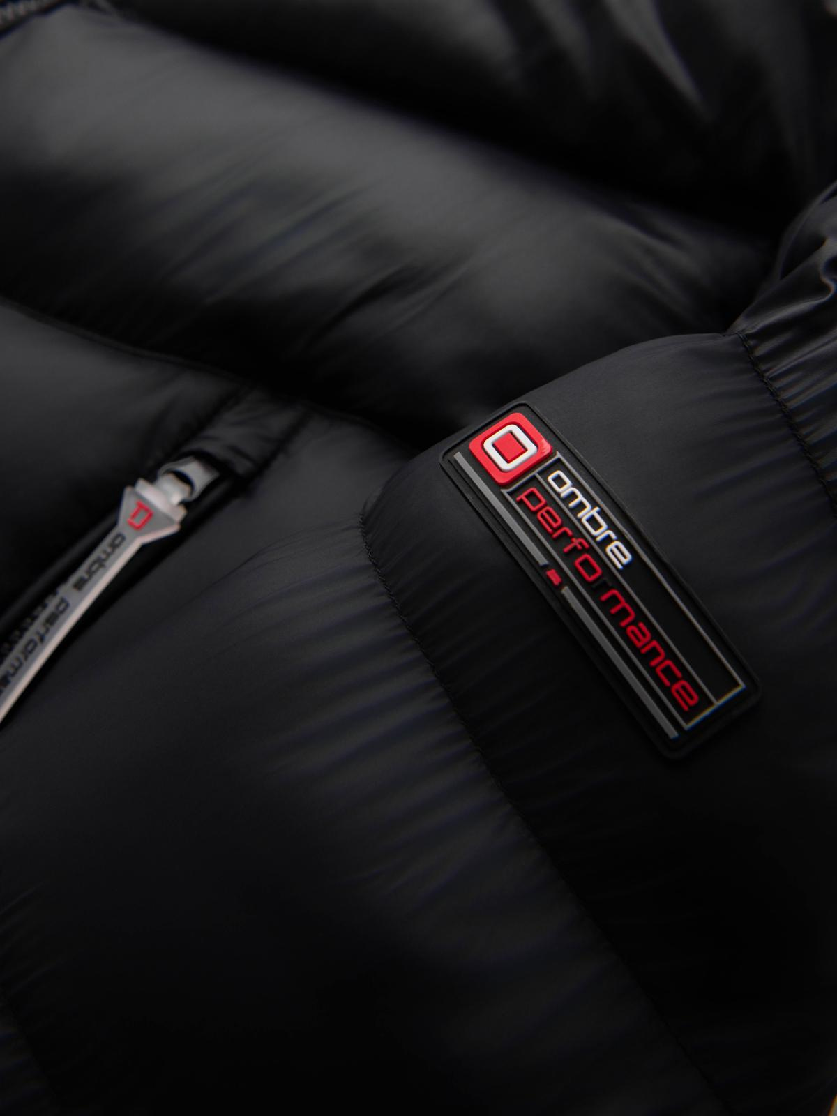 Ombre Modern quilted men&#039;s jacket of combined materials - black