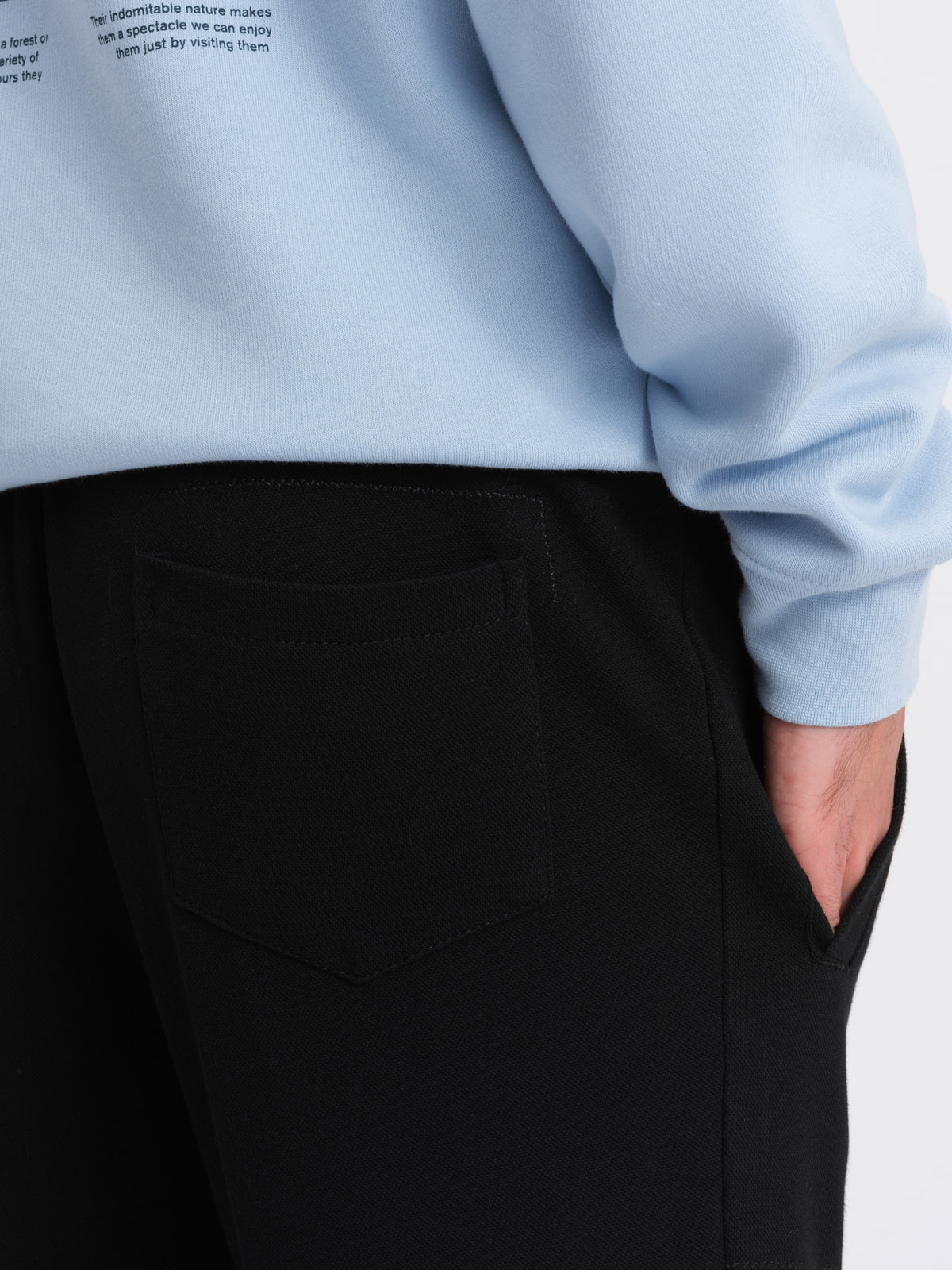 Ombre CARROT men&#039;s structured knit sweatpants - black