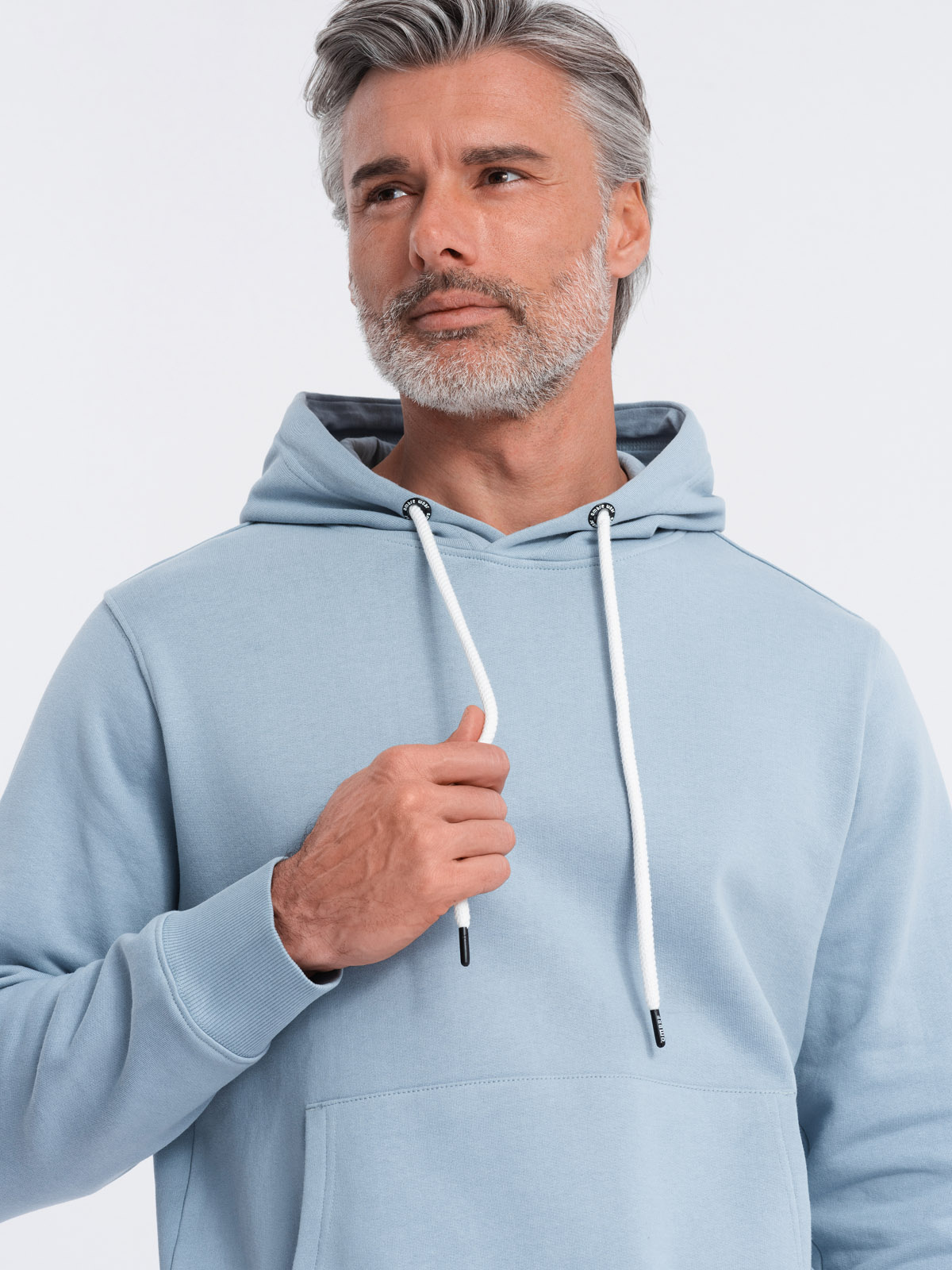 Ombre Men&#039;s kangaroo sweatshirt with hood - blue