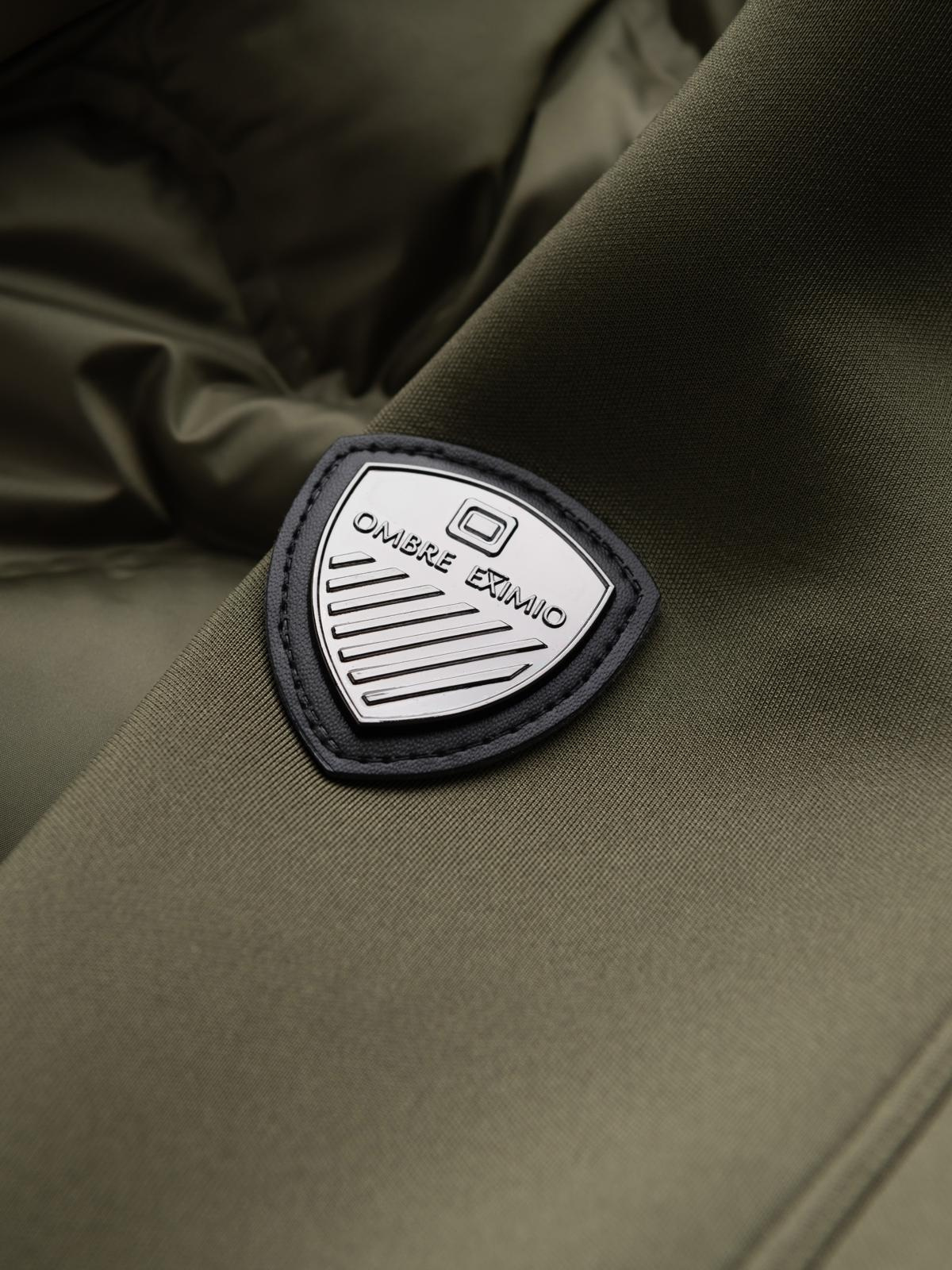 Ombre Men&#039;s quilted bomber jacket - dark olive green