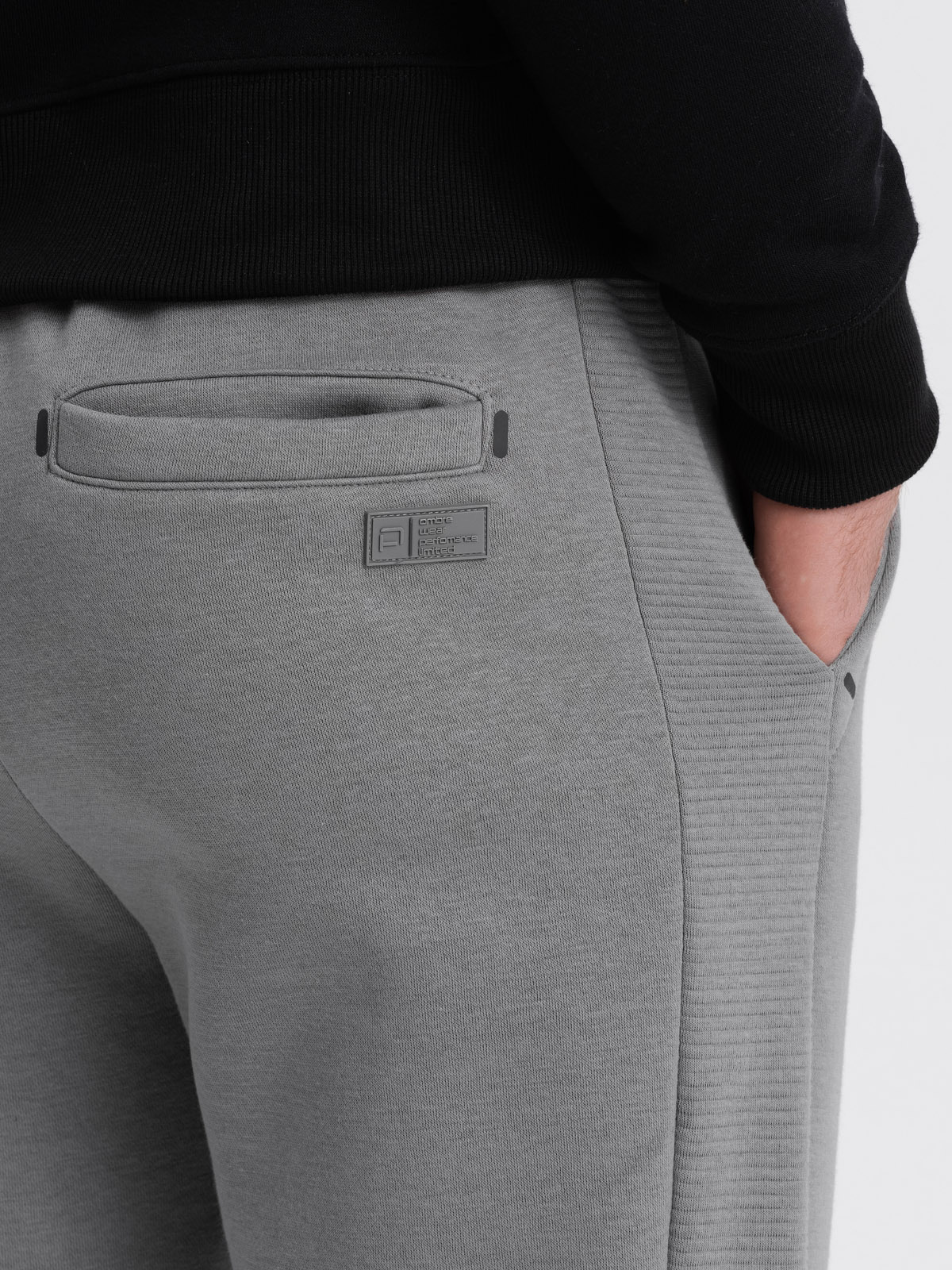 Ombre Men's sweatpants with contrast stitching - gray