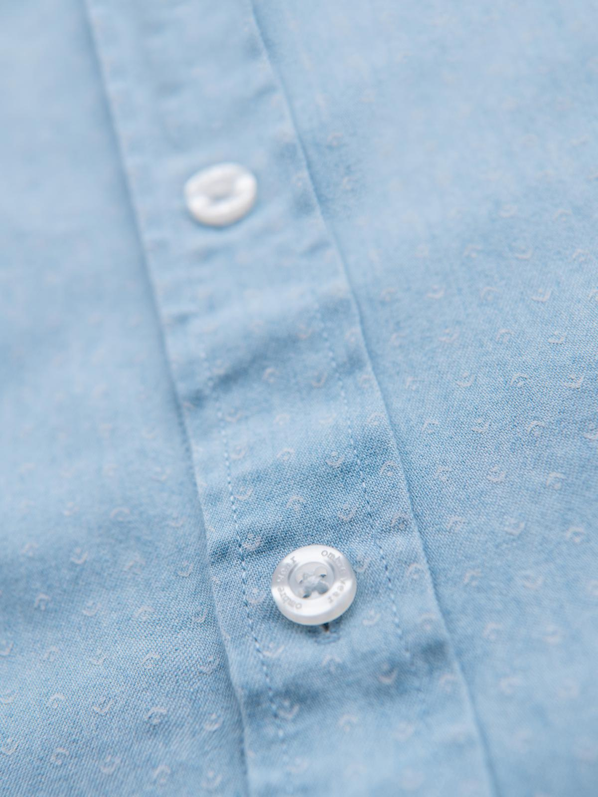 Ombre Men&#039;s patterned thin denim shirt with pocket - light blue