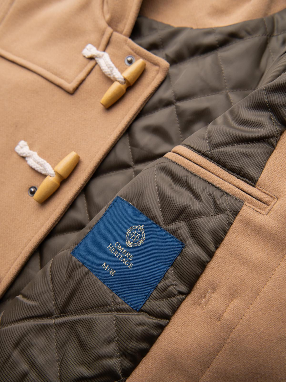 Ombre Men&#039;s wool and hooded duffle coat - light brown