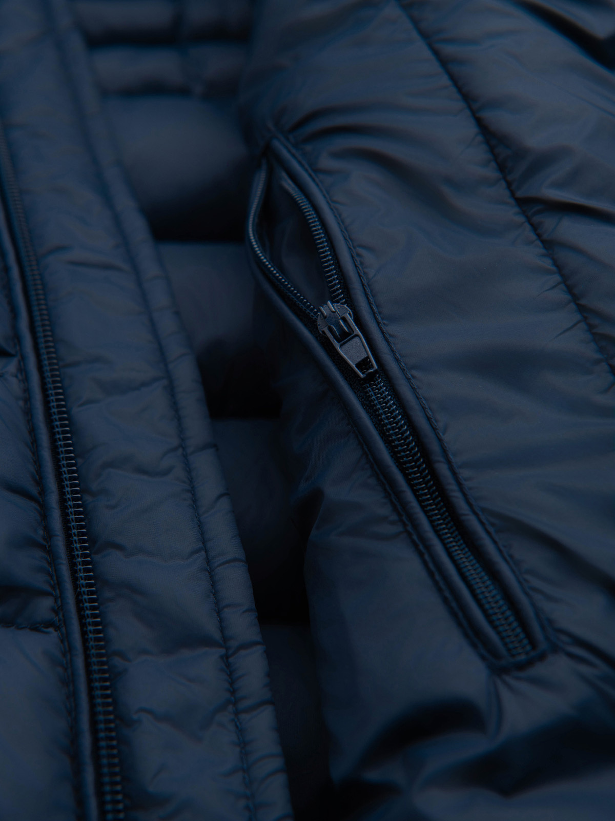 Ombre Men&#039;s quilted jacket with two fasteners - navy blue