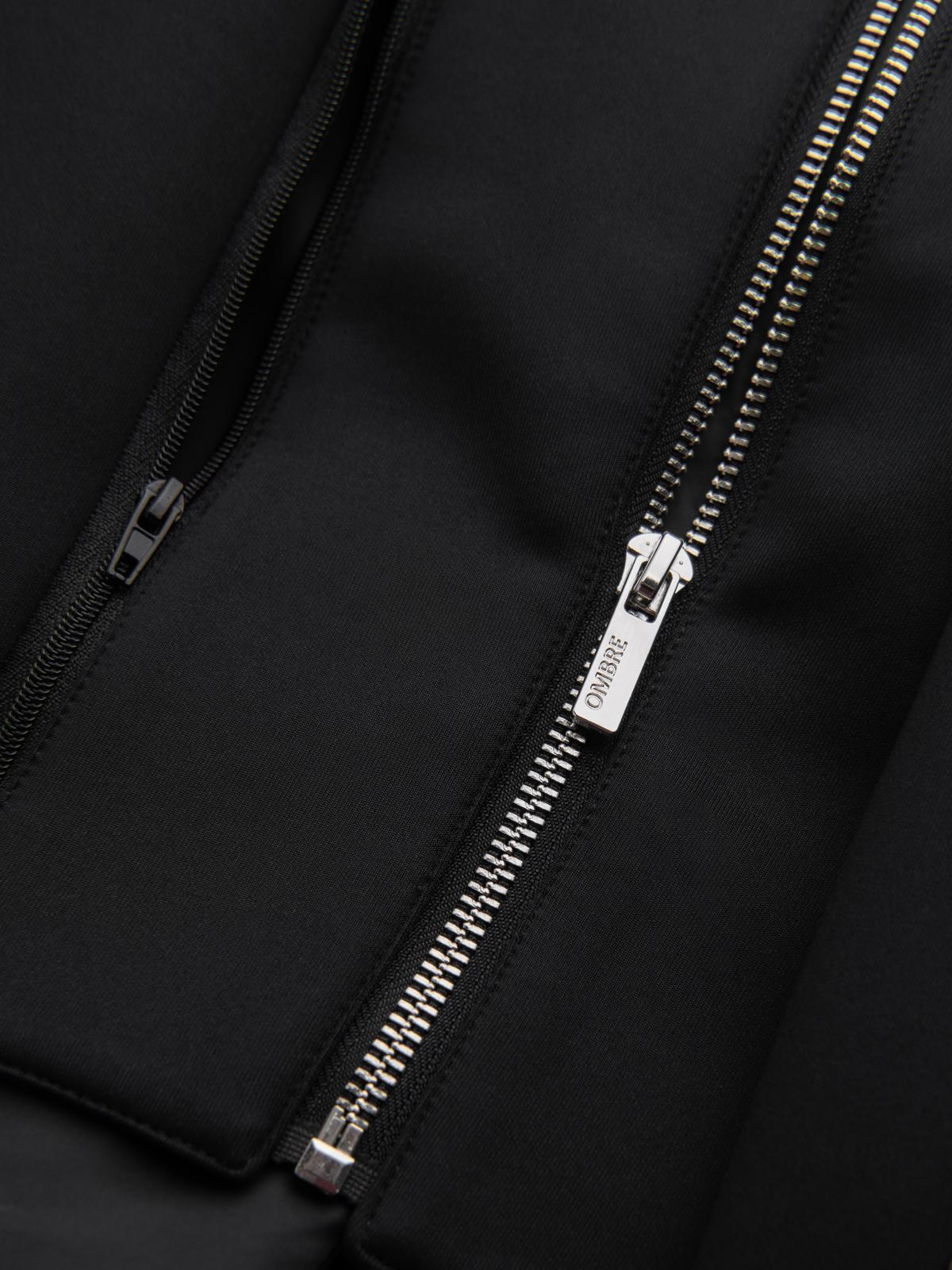 Ombre Men&#039;s blazer with detachable underlining and hood - black