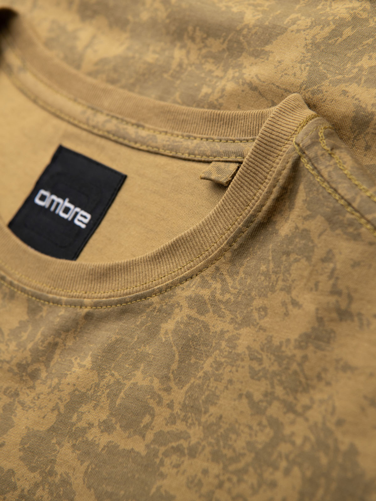 Ombre Men's patterned cotton short-sleeved T-shirt - olive