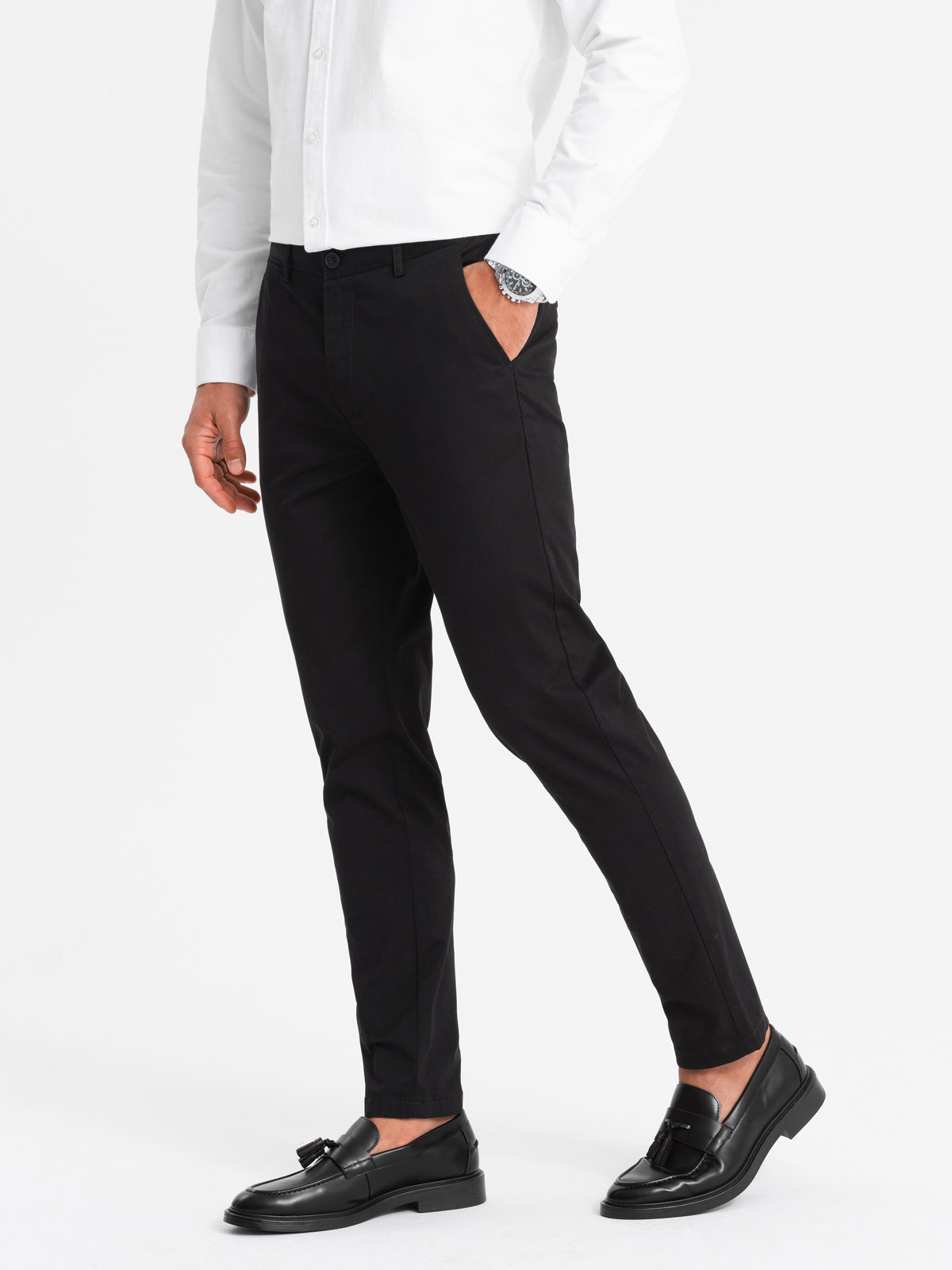 Ombre Men's Uniform REGULAR FIT Chinos Pants - Black