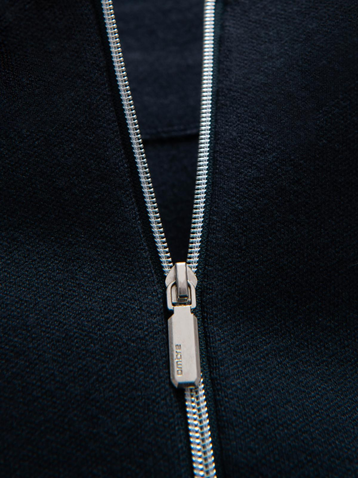 Ombre Men&#039;s smooth zip sweater - navy blue