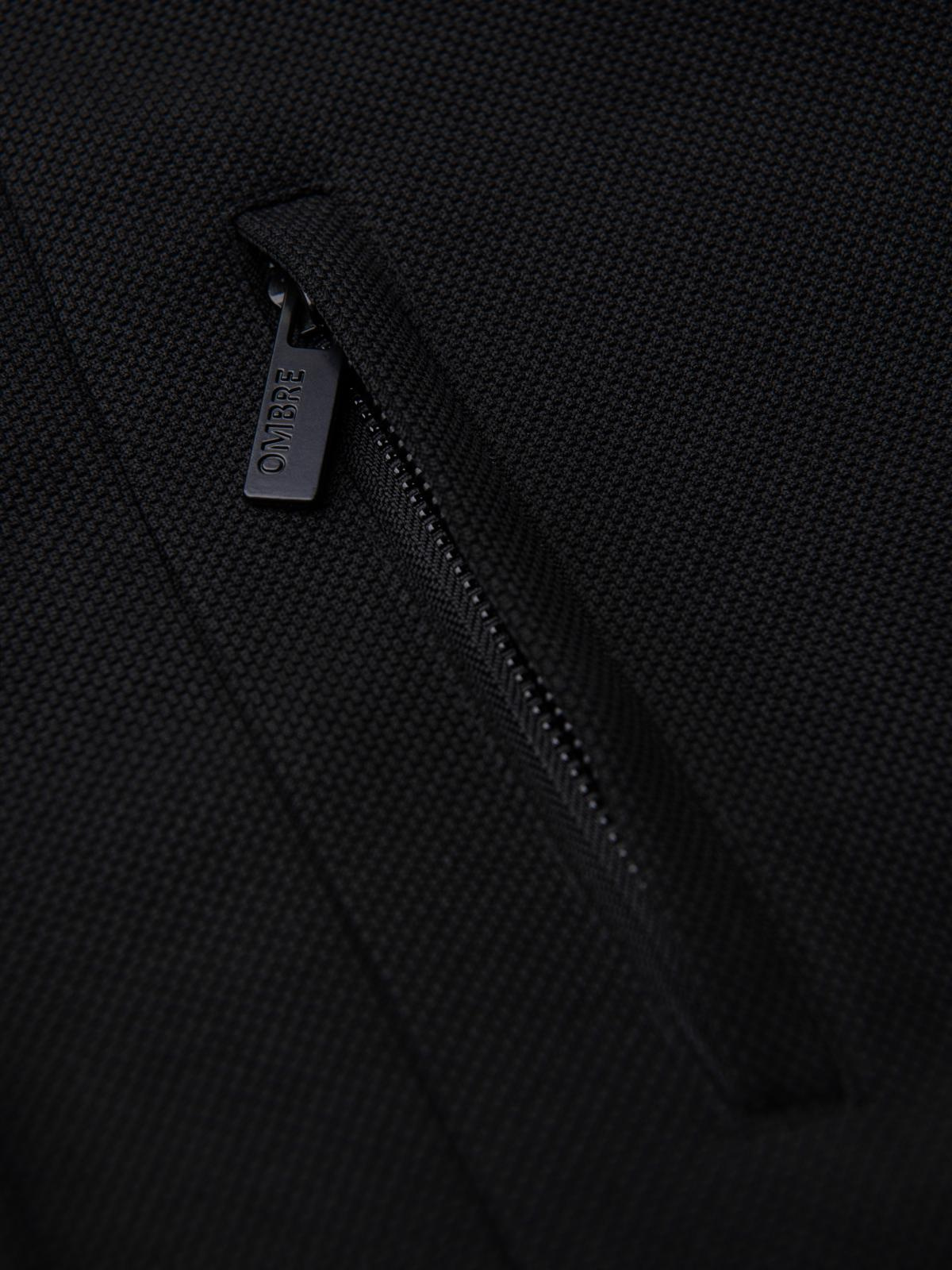 Ombre Fitted structured men&#039;s high collar coat - black