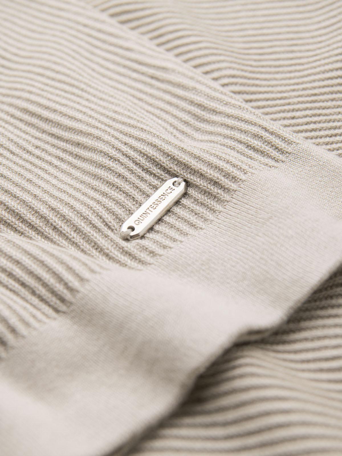 Ombre Men's buttonless polo shirt with open collar - light grey