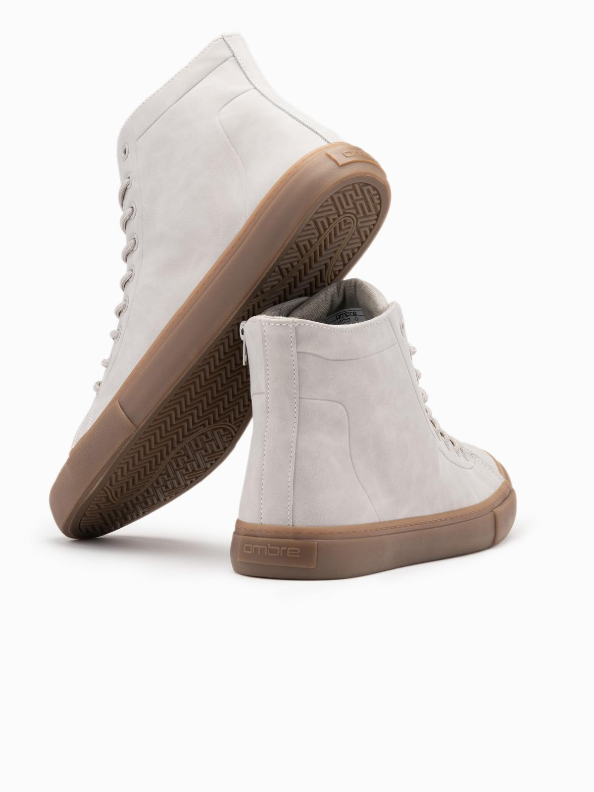 Ombre Men&#039;s ankle sneakers with rubber sole - ash