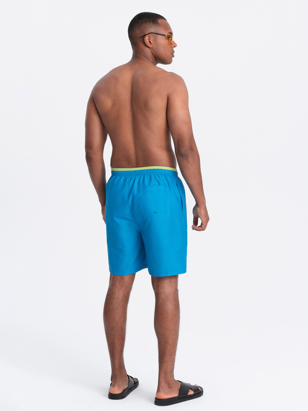Ombre Men&#039;s swim shorts with two-tone welt - blue