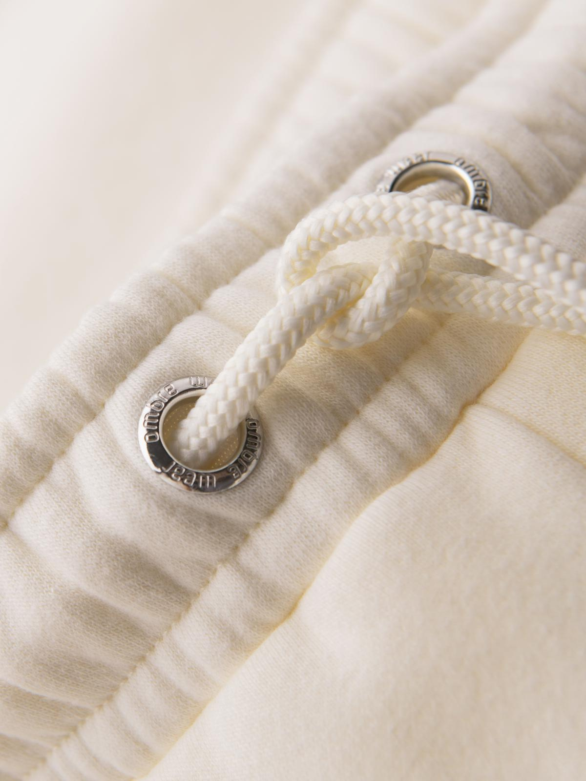 Ombre Unisex sweat shorts with drawstring waist - cream