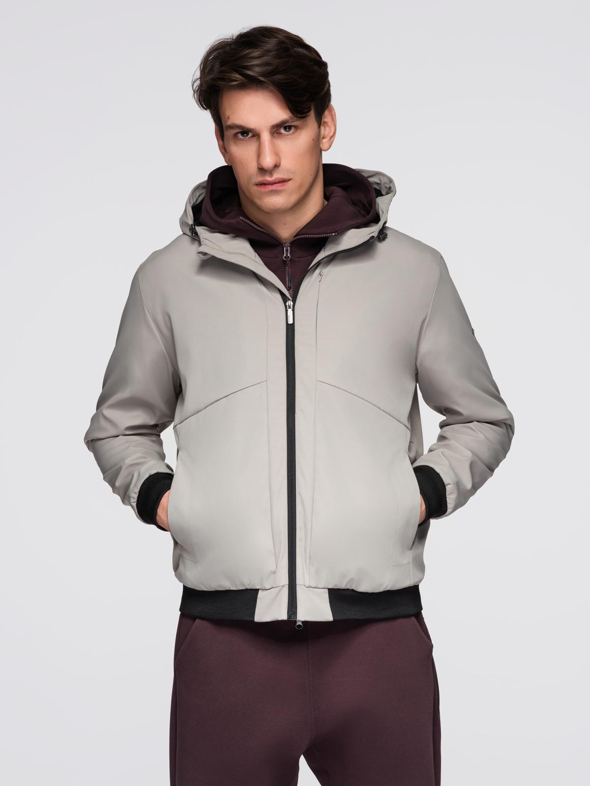 Ombre Men's lightweight jacket with mesh lining and hood