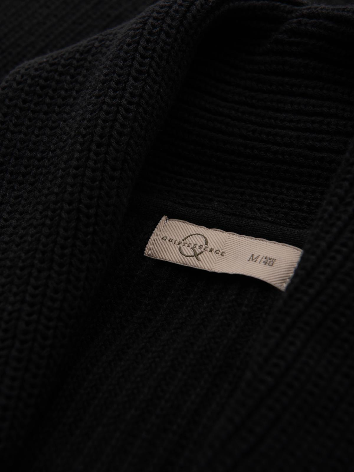 Ombre Men's cotton cardigan sweater with shawl collar - black