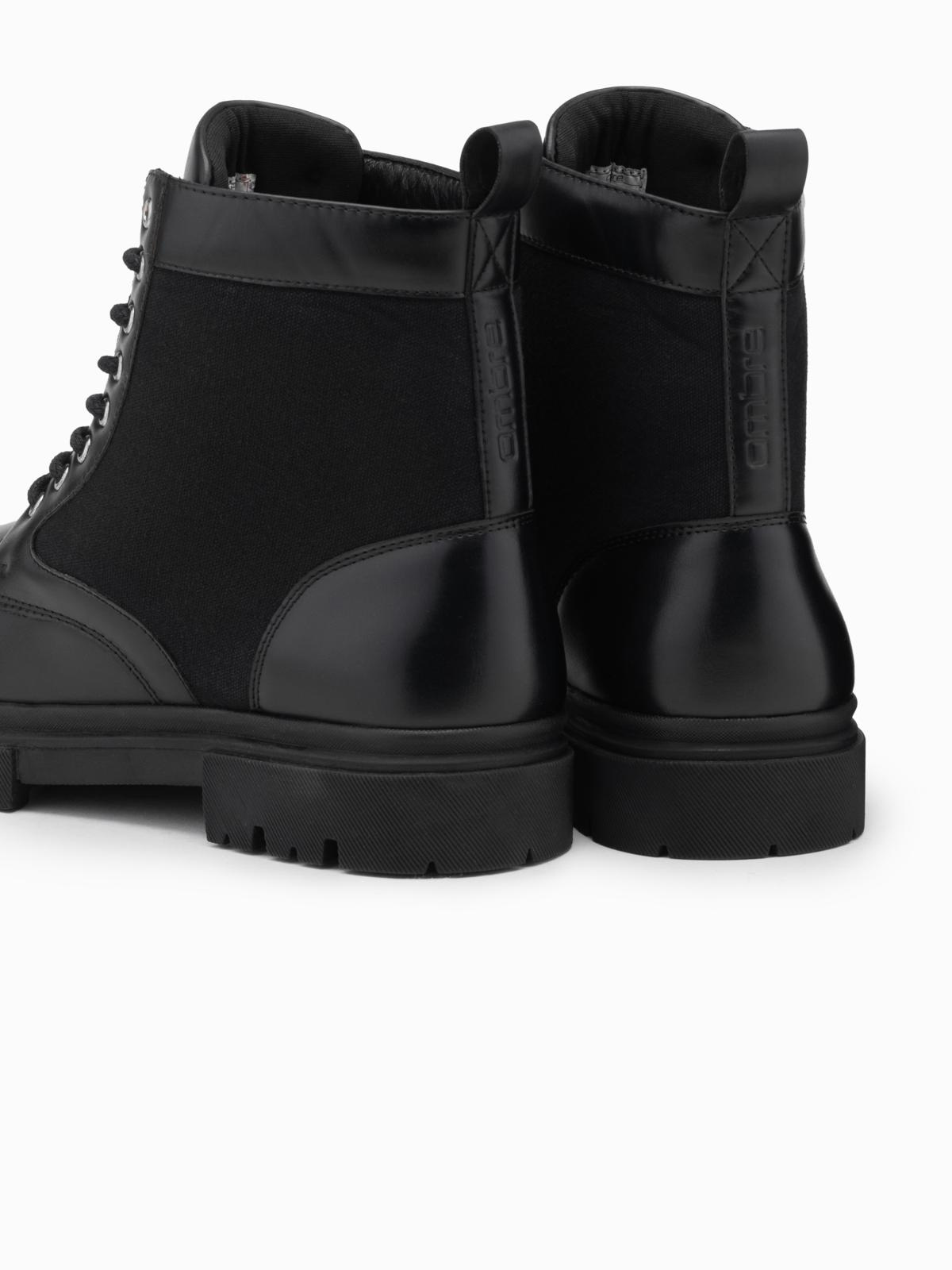 Ombre Men&#039;s high-top trapper boots with combined materials - black