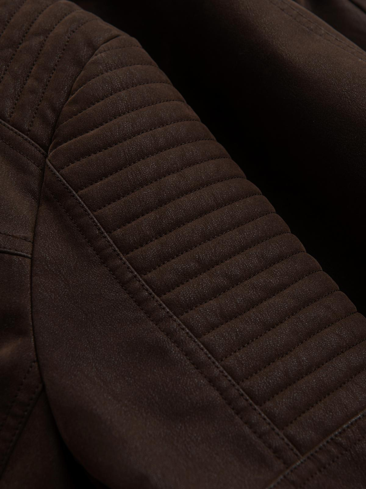 Ombre Men&#039;s stylish eco leather biker jacket with collar