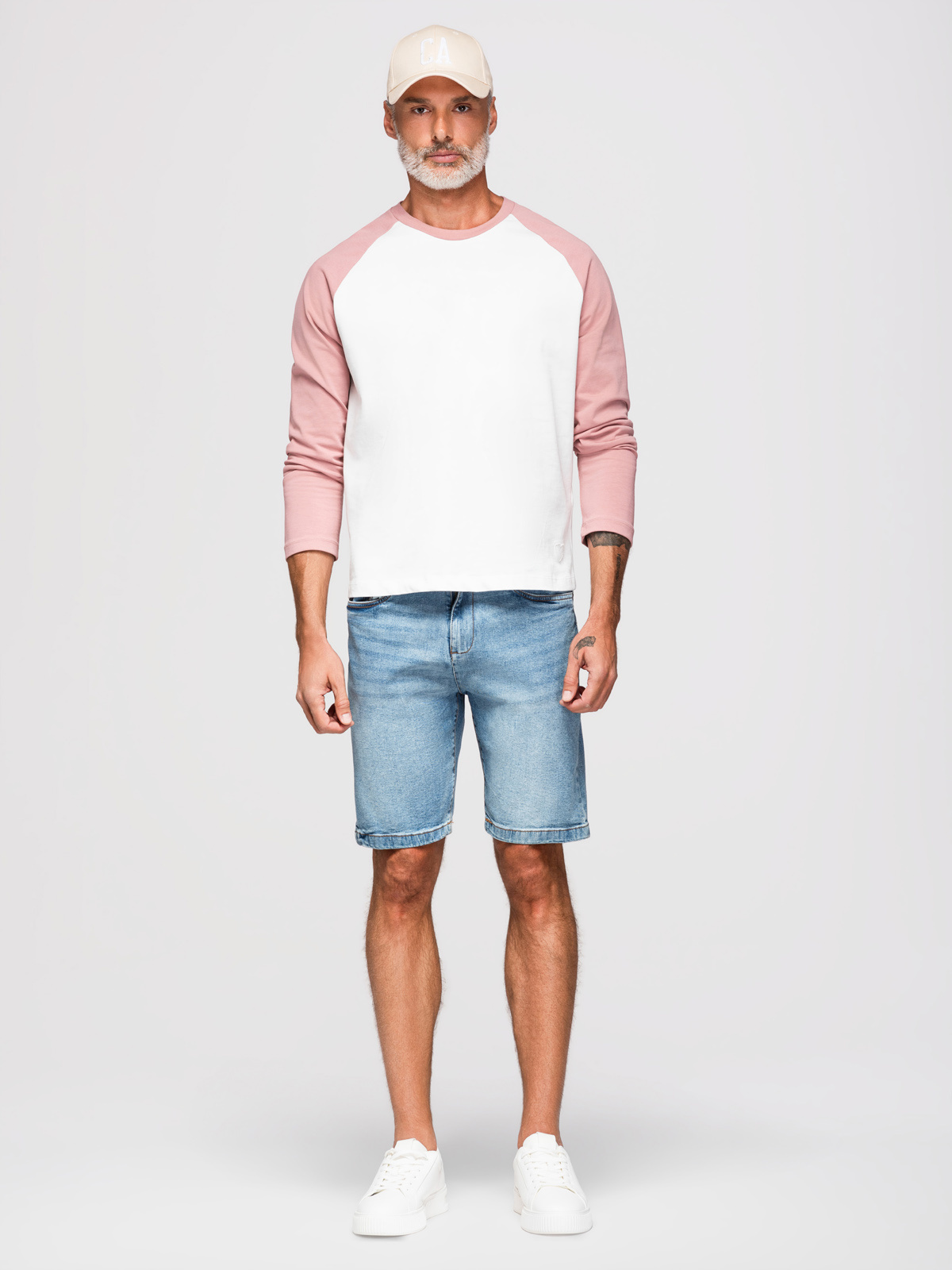 Ombre Denim men's shorts with a classic cut - light blue