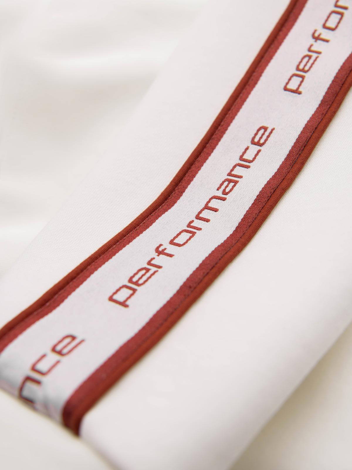 Ombre Men's unbuttoned sweatshirt with piping and high collar - cream