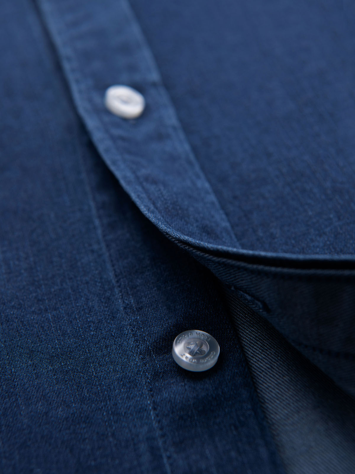 Ombre Men&#039;s denim shirt with lyocell and embroidery on chest - dark blue