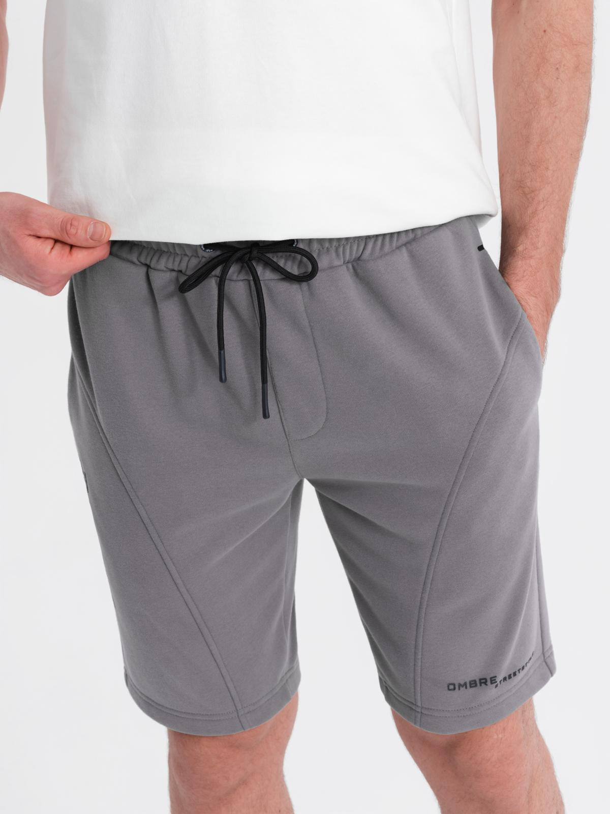 Ombre Fitted men's printed short sweat shorts - grey