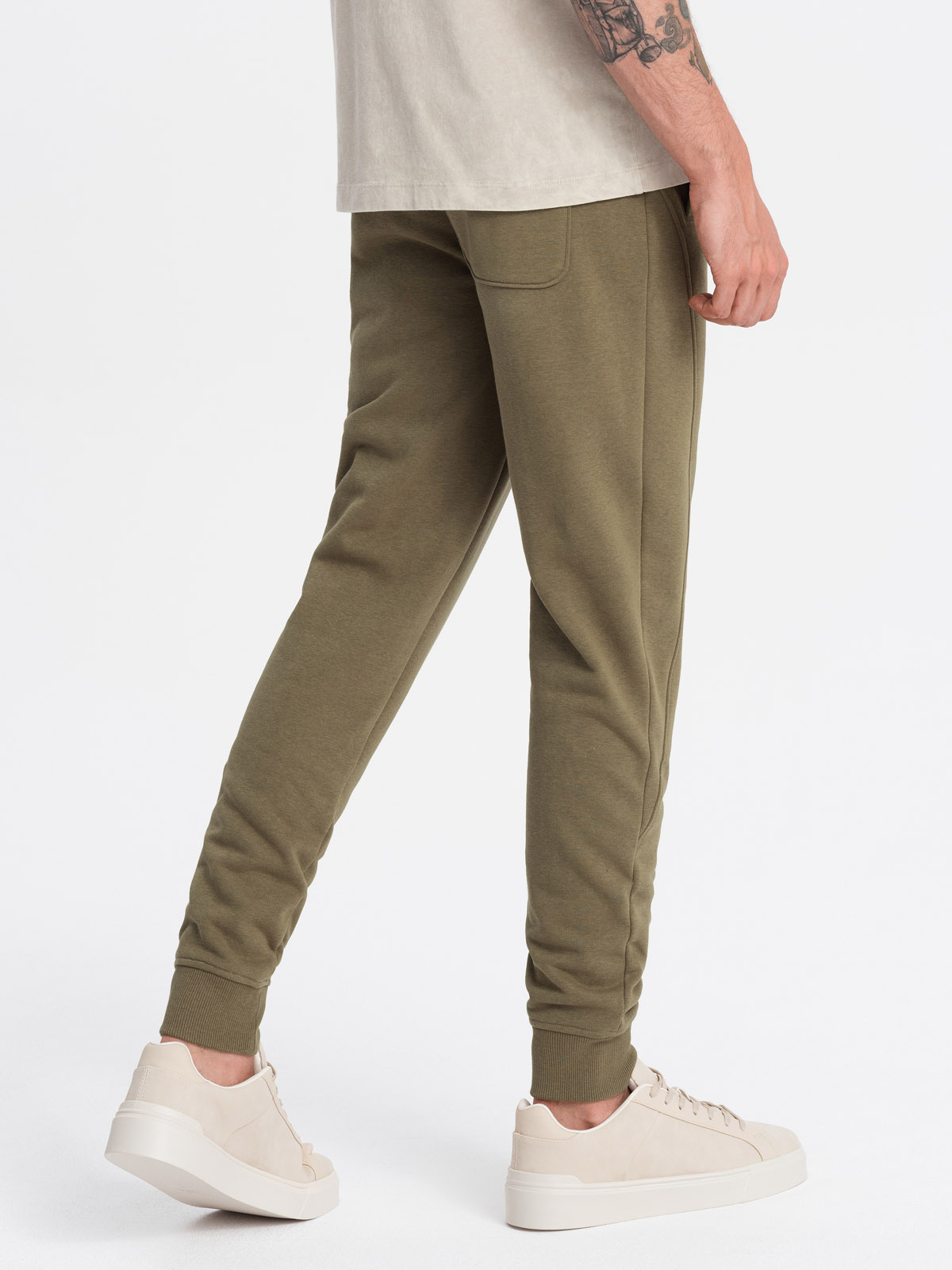 Ombre Men's BASIC cotton jogger sweatpants - olive