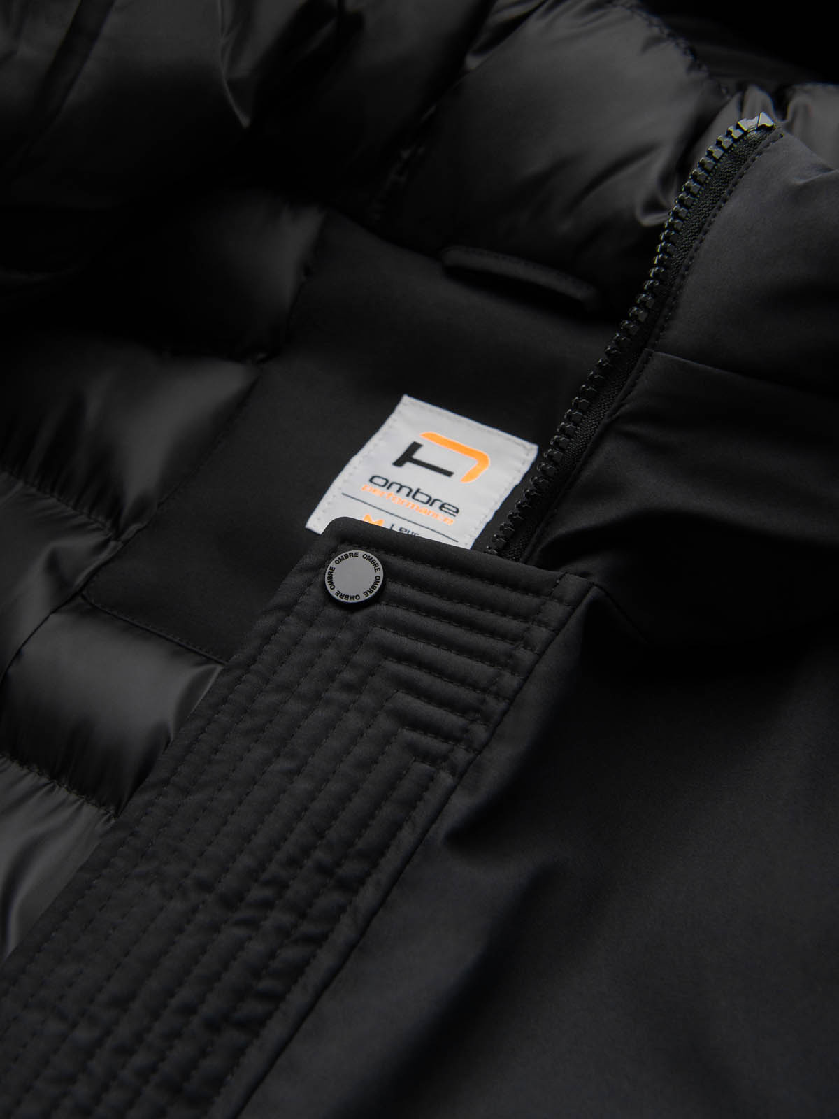 Ombre Men's long seasonal outdoor style jacket - black