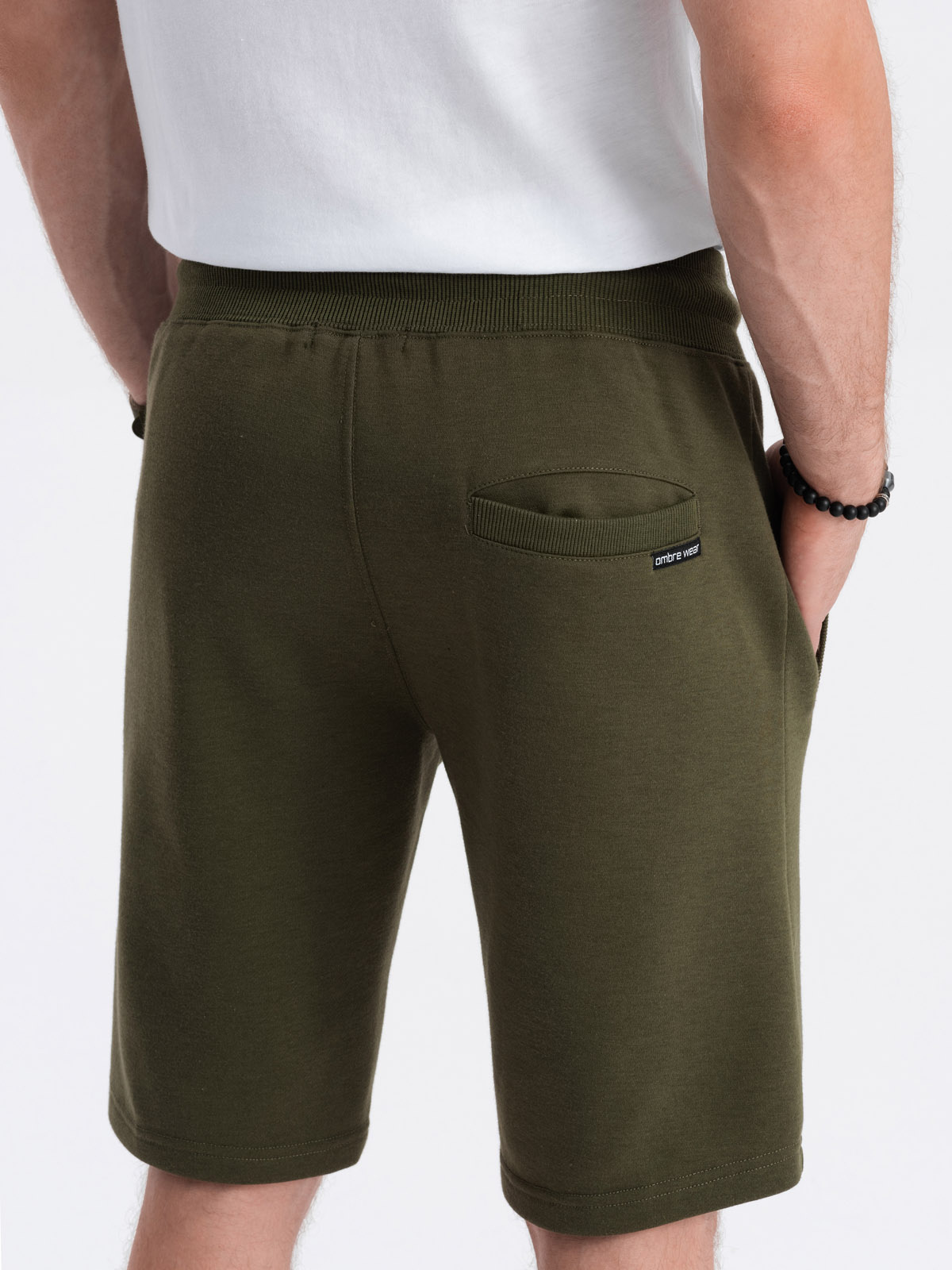 Ombre Men&#039;s short shorts with pockets - dark olive