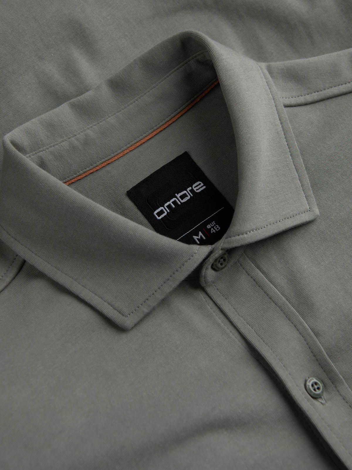 Ombre Men's cotton REGULAR single jersey knit shirt - light khaki