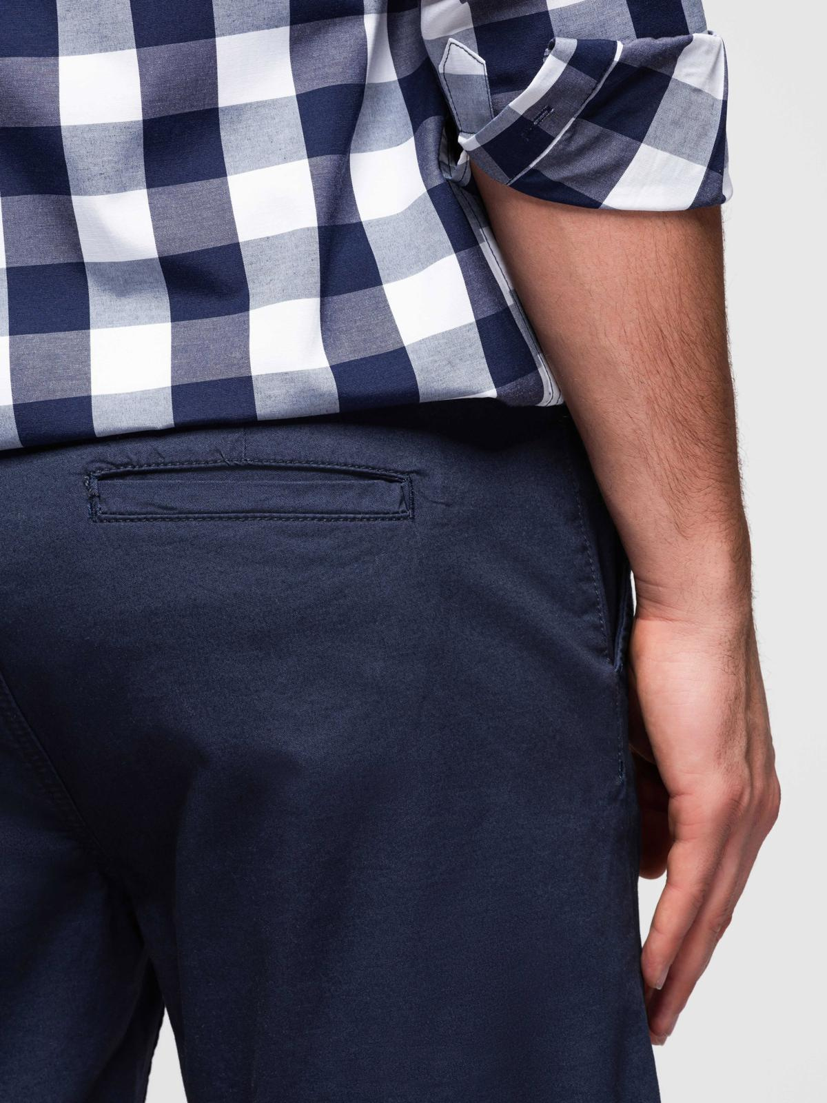 Ombre Men's classic chino shorts with rolled up leg - navy blue