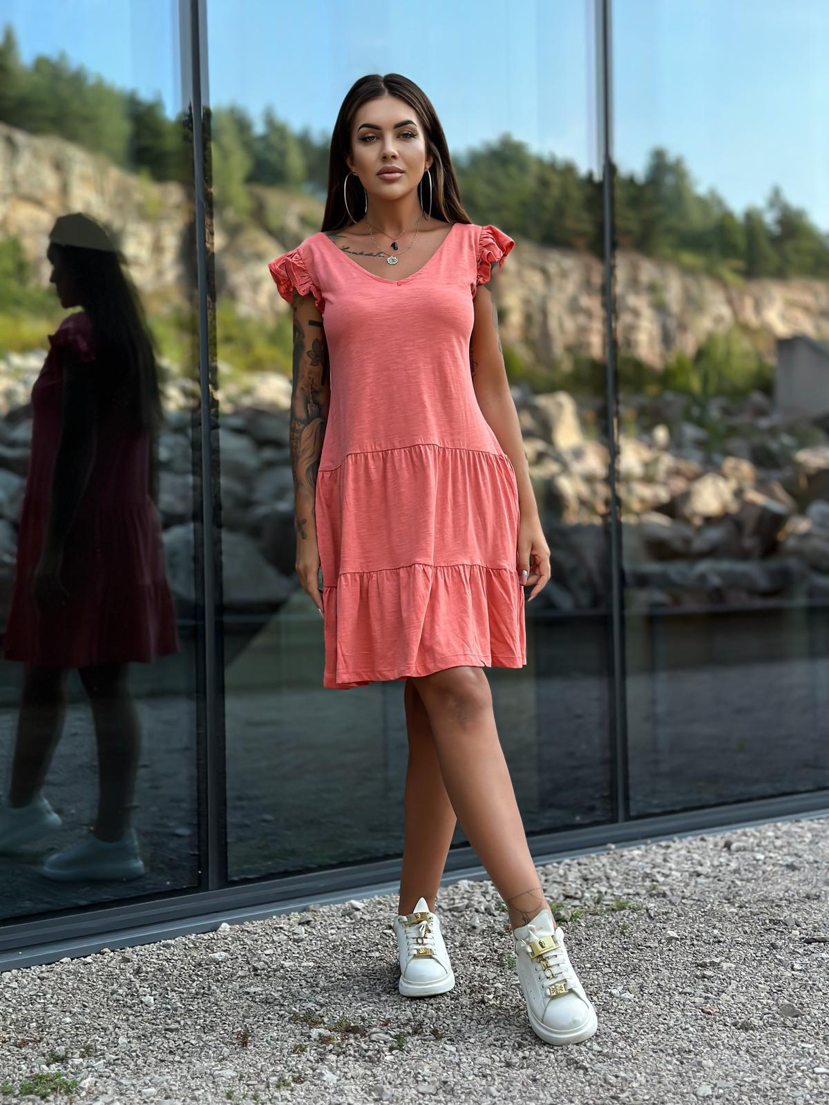 Edoti Dress with frills on shoulders