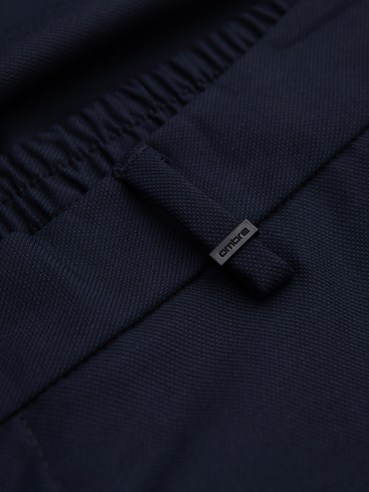 Ombre Men&#039;s chino pants with elastic waistband SLIM FIT - navy blue