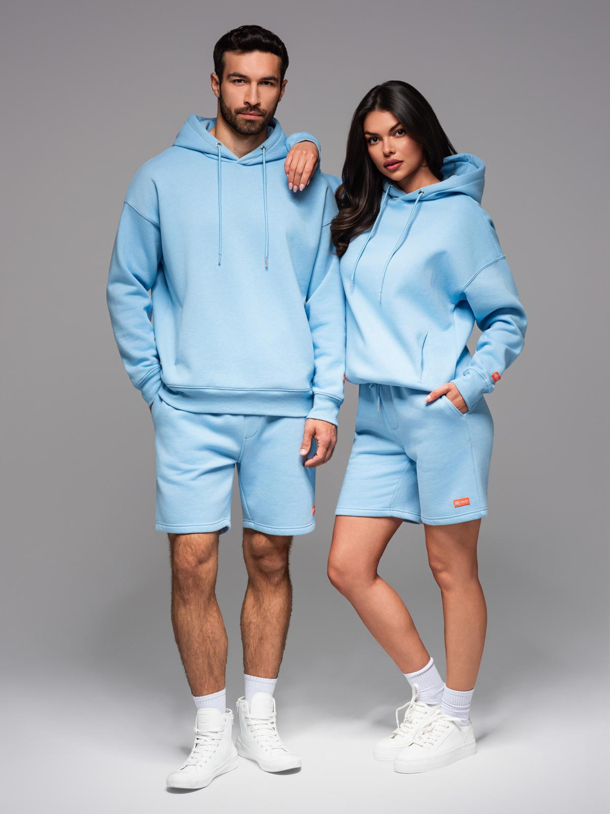 Ombre Unisex sweatshirt with hood and pockets - blue