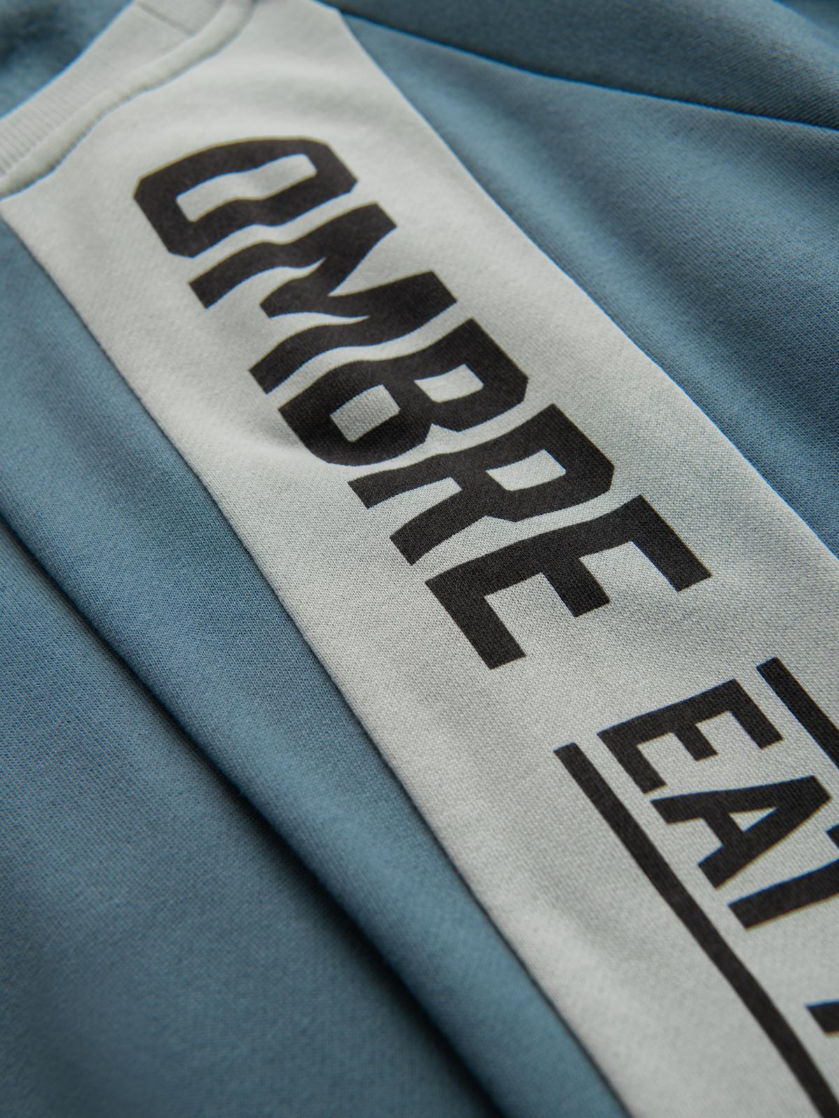 Ombre Men's sweatshirt with contrasting stripes and raglan sleeves - bleached turquoise