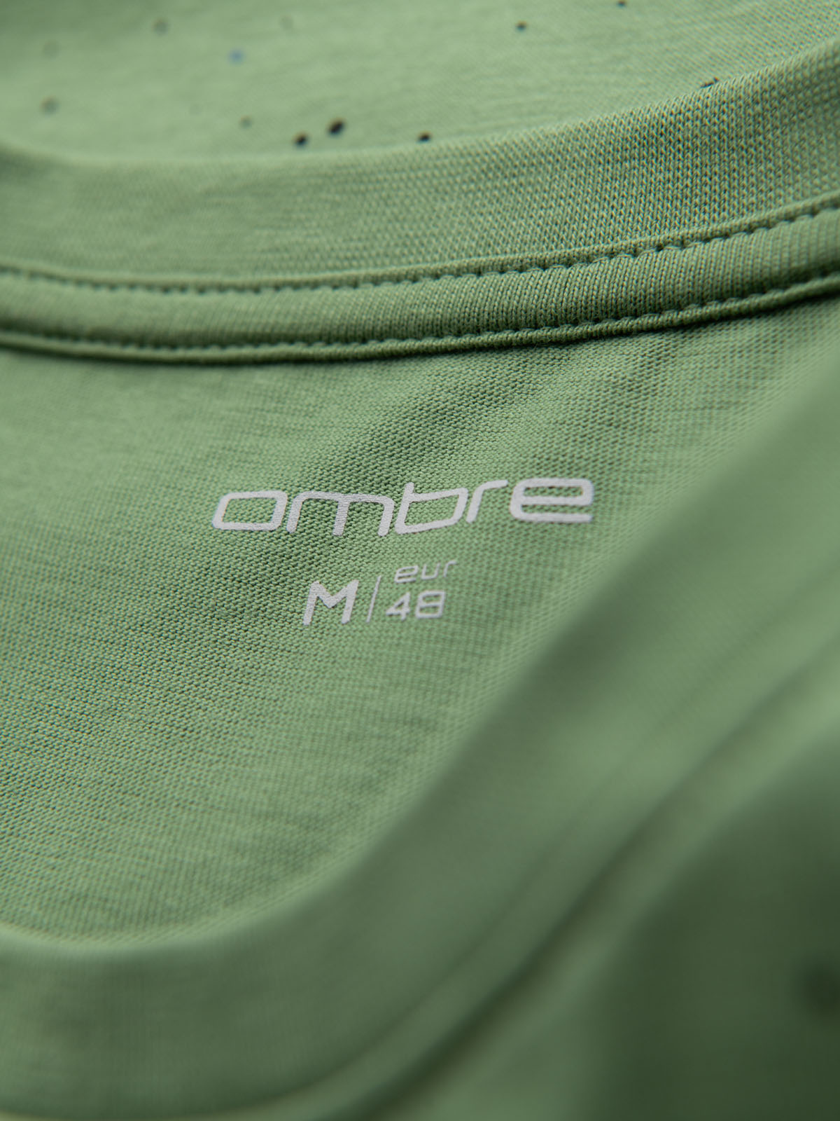 Ombre Men's printed cotton t-shirt with round neckline - green
