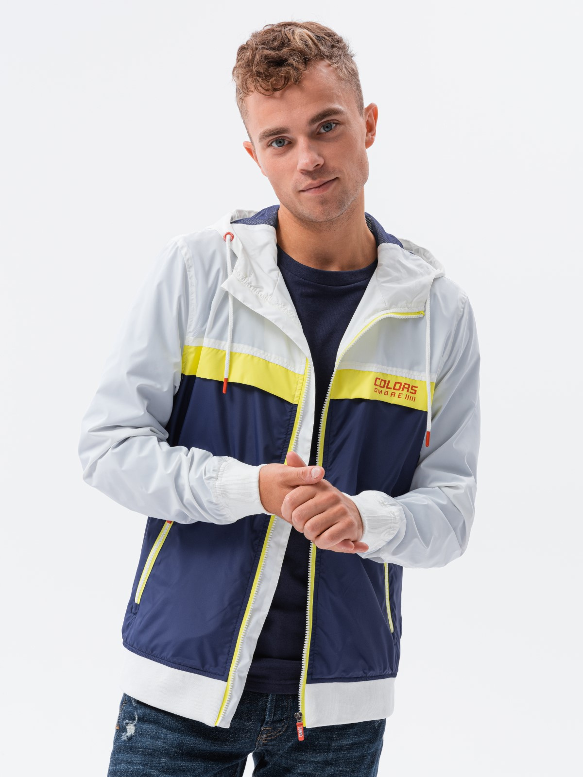 Ombre Men's hooded windbreaker jacket