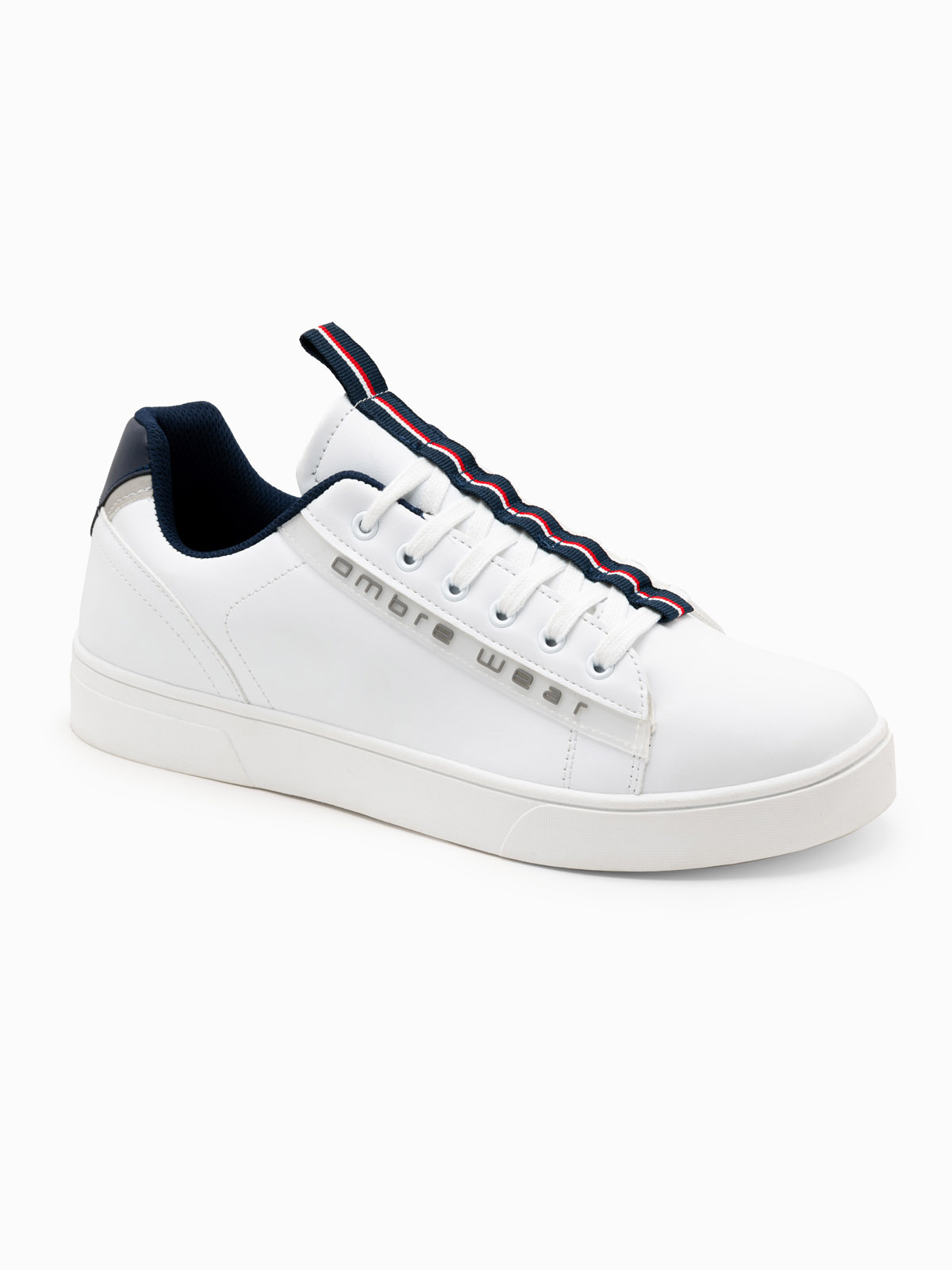 Ombre Men&#039;s shoes sneakers with contrasting details - white