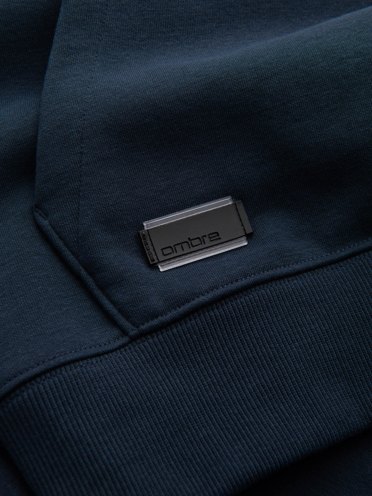 Ombre BASIC men&#039;s cotton kangaroo hooded sweatshirt - navy blue