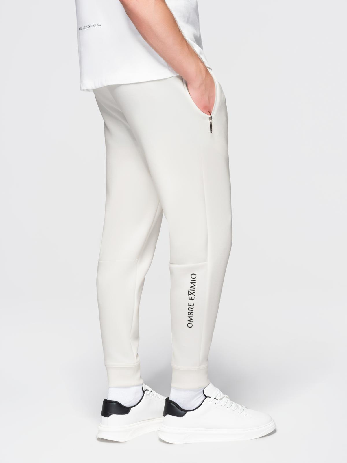 Pantaloni de trening Ombre Eximio pentru bărbați - albi