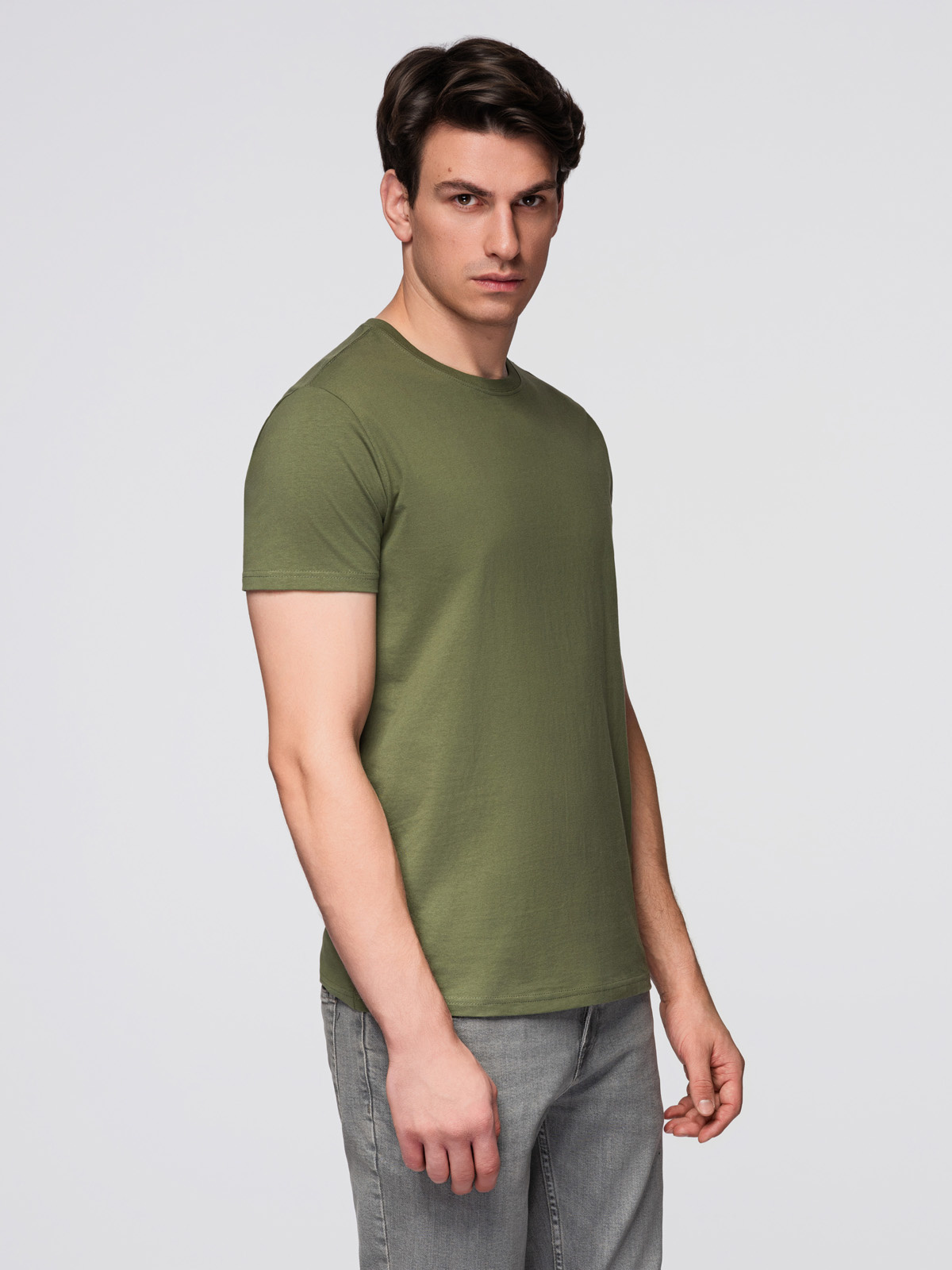 Ombre BASIC bavlnené tričká pre mužov - čierna/zelená/khaki