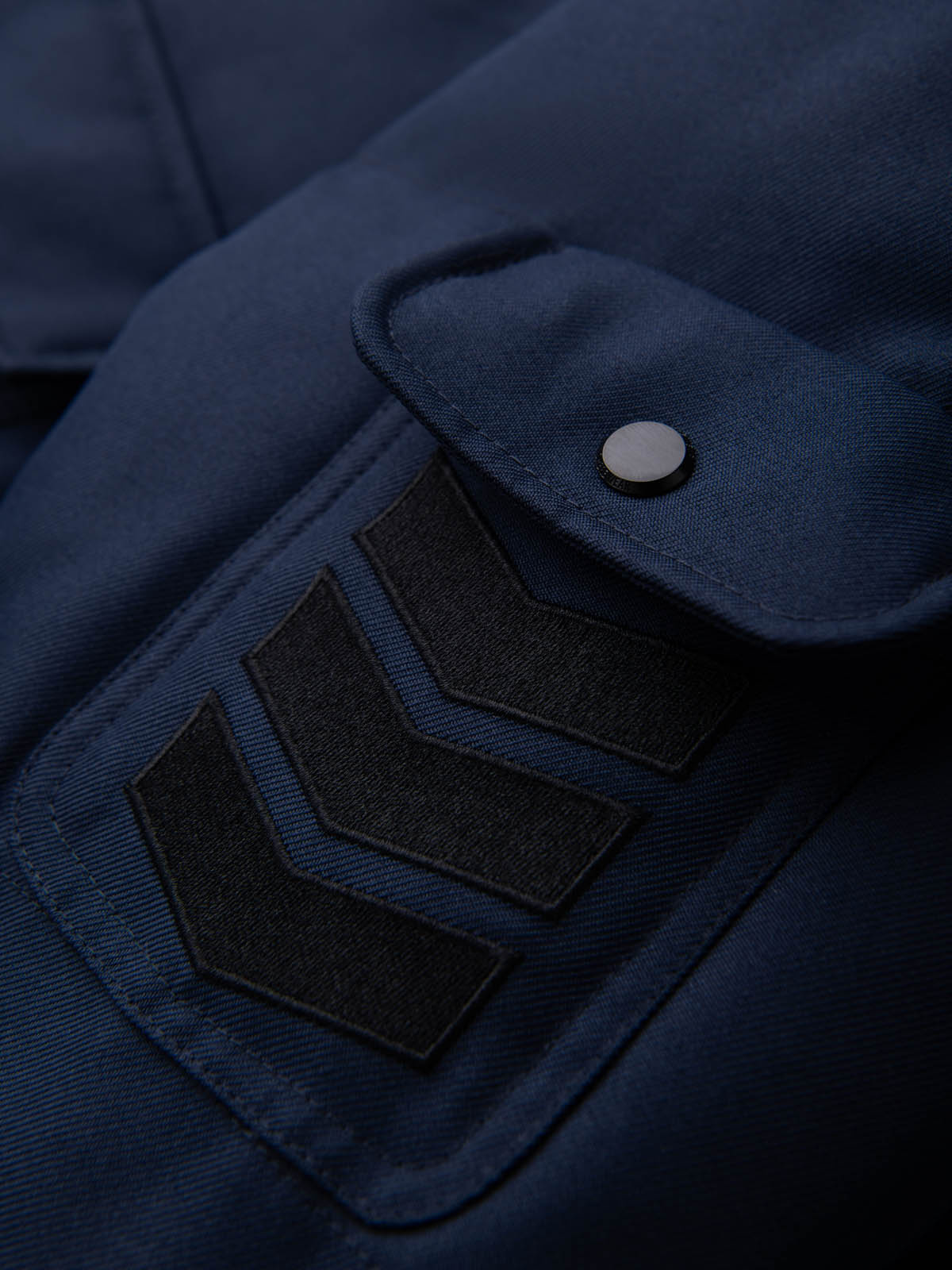 Ombre Men&#039;s long warm parka hooded jacket - navy blue