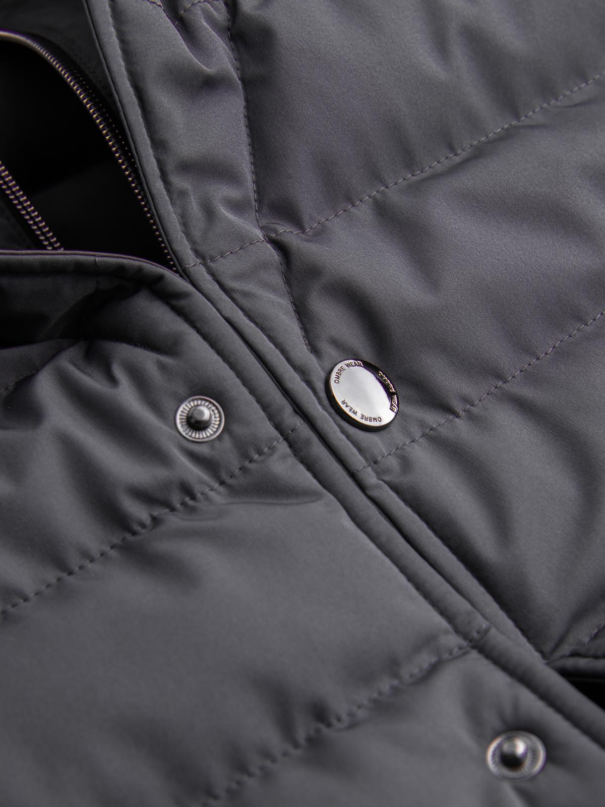 Ombre Men's quilted jacket with jacket cut - graphite